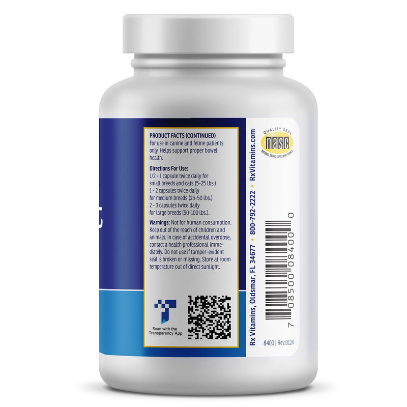 Rx Vitamins NutriGest Capsules for Cats & Dogs - 90ct | Probiotics and Prebiotics for Digestive Health - Supports Gut Flora - Helps with Constipation Relief and Bowel Function New Label
