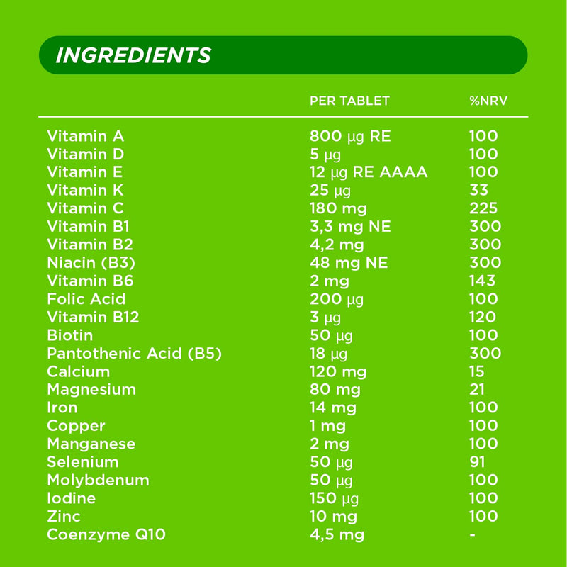 Berocca Energy Tablets with B Vitamins, Magnesium, Zinc & Coenzyme Q10-13 Vitamins & 9 Minerals - Support Energy Release* & Reduce Tiredness* - 95 Tablets