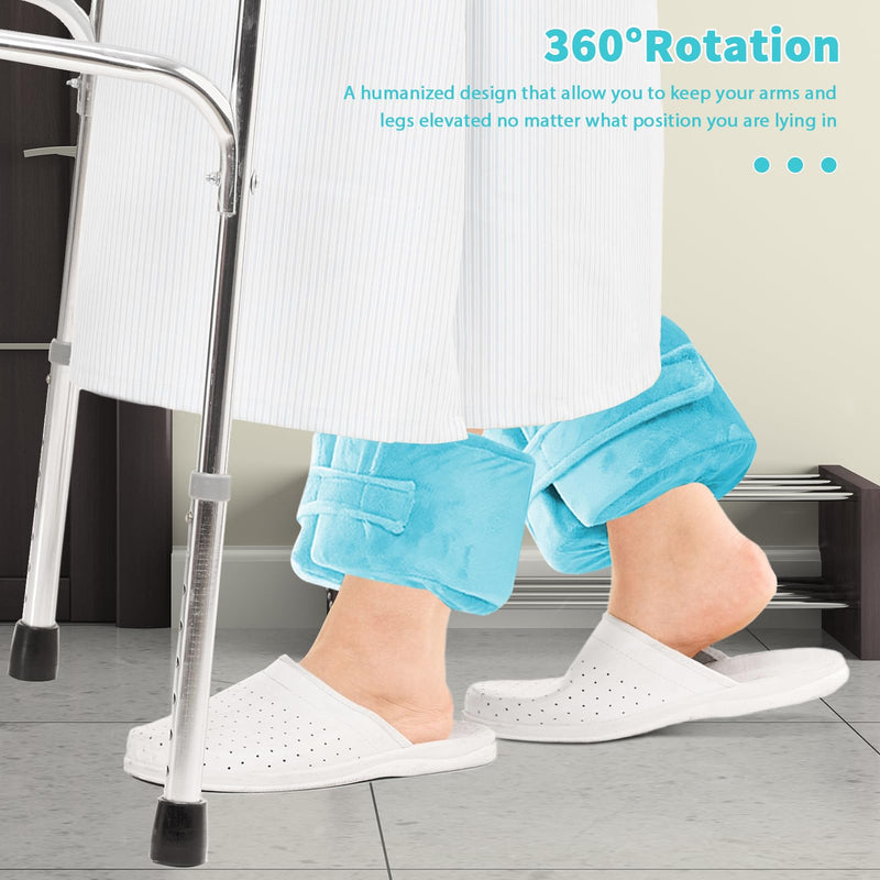 [Australia] - 2 PCS Foot Elevation Pillows, Soft and Zipper Removable Cover Ankle Heel Elevator Wedge, Foot Support Pillow for Pressure, Bed Sore Ulcer, Feet Leg Rest and Leg Rest Post Surgery (Blue) Blue 