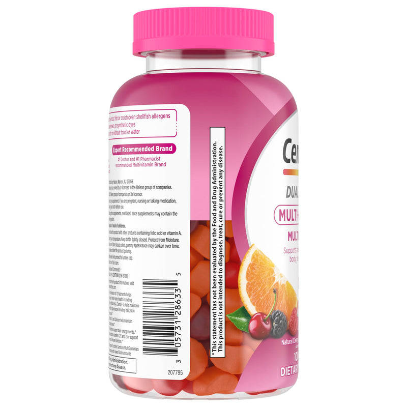 Centrum Multivitamin Gummy, 100 Count (Pack of 1) | Beauty Dual Action Multivitamin, Specially Designed with Biotin for Healthy Hair, Skin and Nails, GLP-1 Support 100 Count (Pack of 1)