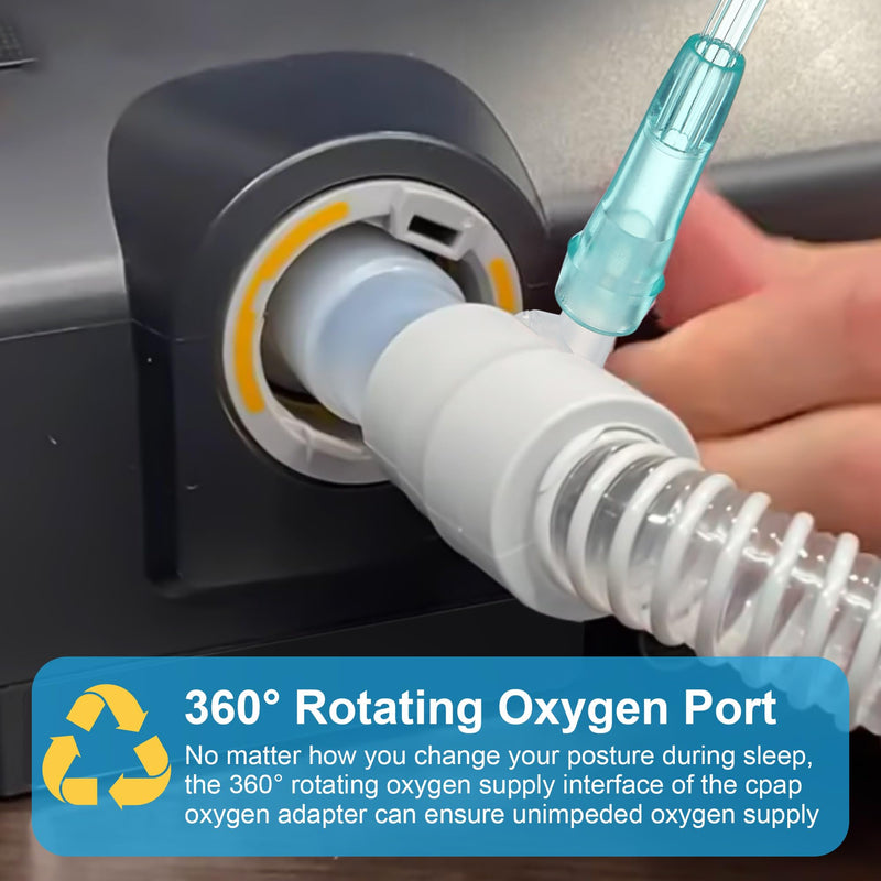 [Australia] - 4 Pack Oxygen Enrichment Adapter, Oxygen Adapter Enrichment Port Connector fits CPAP Tubing Hose, Medical Grade Universal CPAP Tube Connector Compatible with Heated and Non Heated Tube 
