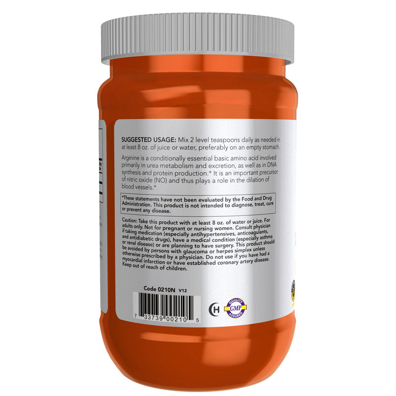[Australia] - NOW Sports Nutrition, L-Arginine Powder, Nitric Oxide Precursor, Amino Acids, 1-Pound 1 Pound (Pack of 1) 