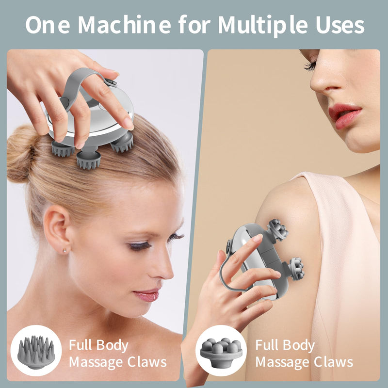 ScalpHero Smart Scalp Massager 2.0, Portable Heated Head with 128 Massage Nodes, Scalp Hero Electric Head Massager for Stress Relief, Deeply Clean Scalp Soothes Nerves & Promotes Hair Growth