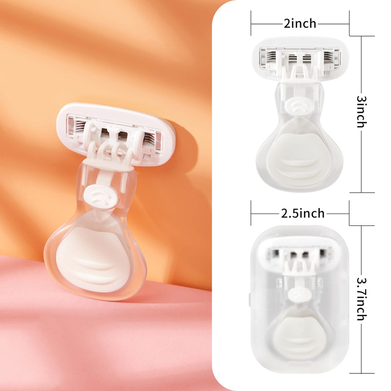 [Australia] - Mini Razors for Women, Extra Smooth On The Go Razor with 1 Travel Case + 1 Handle + 5 Blade Refills + 1 Gift Box, 5 Blades Portable Body Razor for Shaving and Hair Removal (White) 