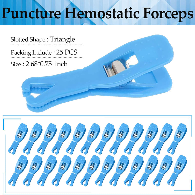 [Australia] - Body Piercing Clamps Tool - Usiriy 25PCS Disposable Triangle Body Piercing Needle Slot Forcep Clamp Piercing Clip Puncture Hemostatic Forceps Ear Nose Lip Navel Piercing Supplies Blue Plier (Triangle) Piercing Clamps 25pcs 