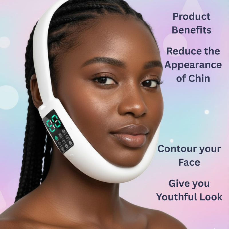 V-Face Machine and Electric Double Chin Device with 15 Gear Adjustable Intensities and 8 Modes – Intelligent Double Chin Machine for V-face. Free 3D Face Roller for Skin Care