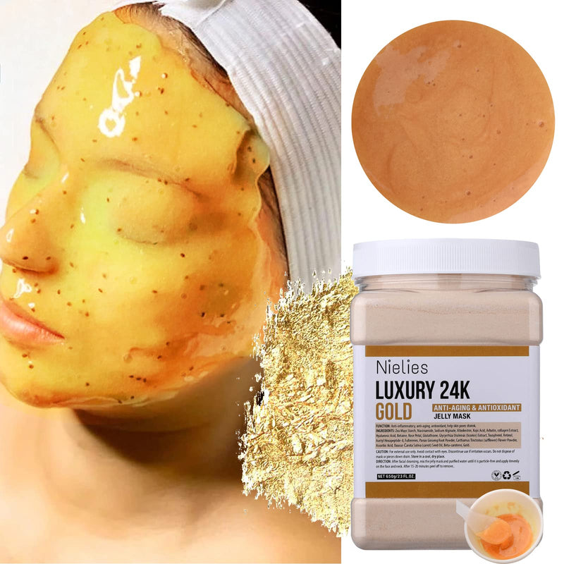 24K and Tea Tree Jelly Face Mask for Facials Hydrating, Anti-Aging & Nourishing| Professional Hydrojelly Masks | Vajacial Jelly Mask Powder