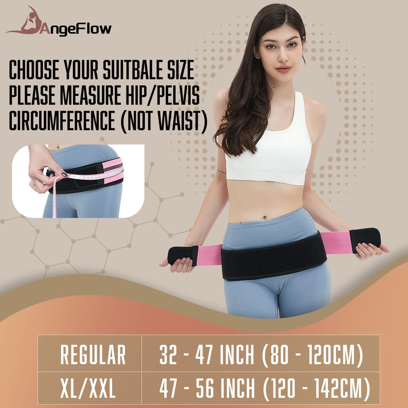Sacroiliac Belt - SI Joint Belt for Alleviate Sciatica,Joint,Pelvis,Lower Back,Leg and Sacral Nerve Pain Caused by Si Joint Dysfunction -Adjustable Pelvis Hip Belt for Women and Men (Pink 32"-47") Large Pink