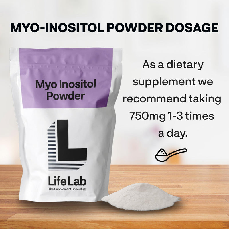 Myo Inositol Powder 250g- Pure Myo Inositol Supplement for Hormonal Balance - Mood Support Vegan Myo Inostiol Powder 99.5 High Purity by LifeLab Supplements 250 g (Pack of 1)