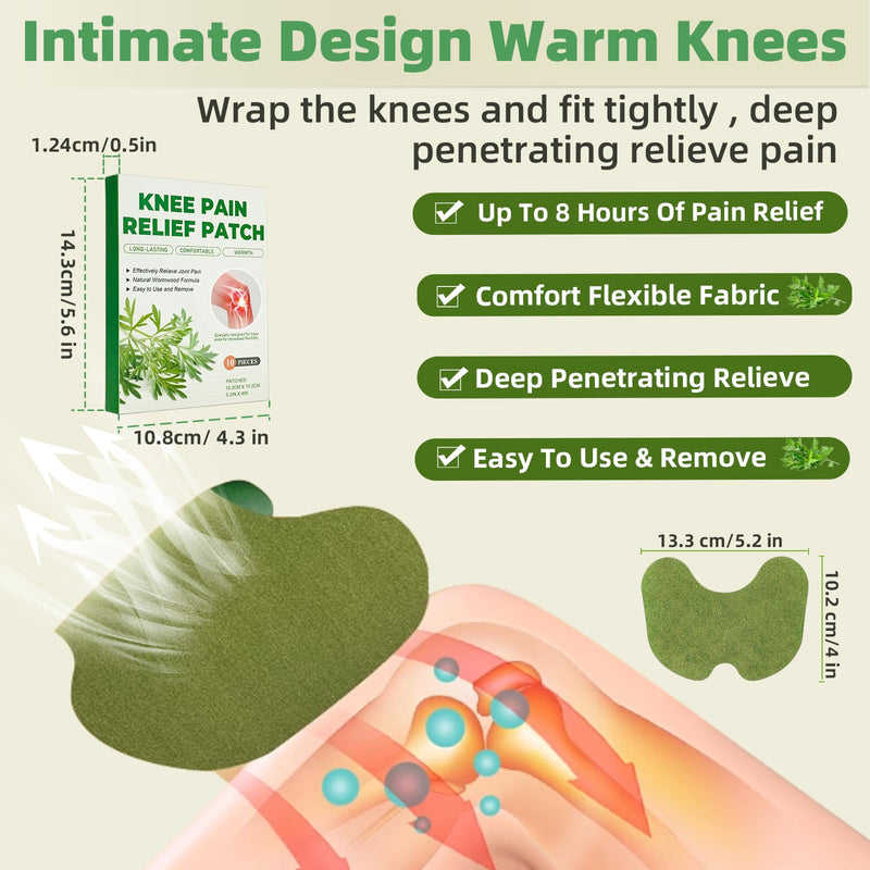 [Australia] - Holilo Pain Relief Patch, Pack of 40 Knee Pain Plasters, Natural Herbal Pain Relief Patch Self-Adhesive Heat Plasters Pain Relief Plasters for Knees, Back, Neck and Sore Muscles 