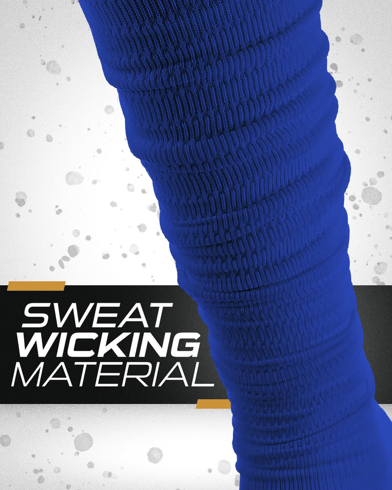 [Australia] - TCK Football Leg Sleeves, Pre-Scrunched Football Leg Sleeves for Youth Kids, Boys, Men, Moisture Wicking | Made in USA Medium Royal 