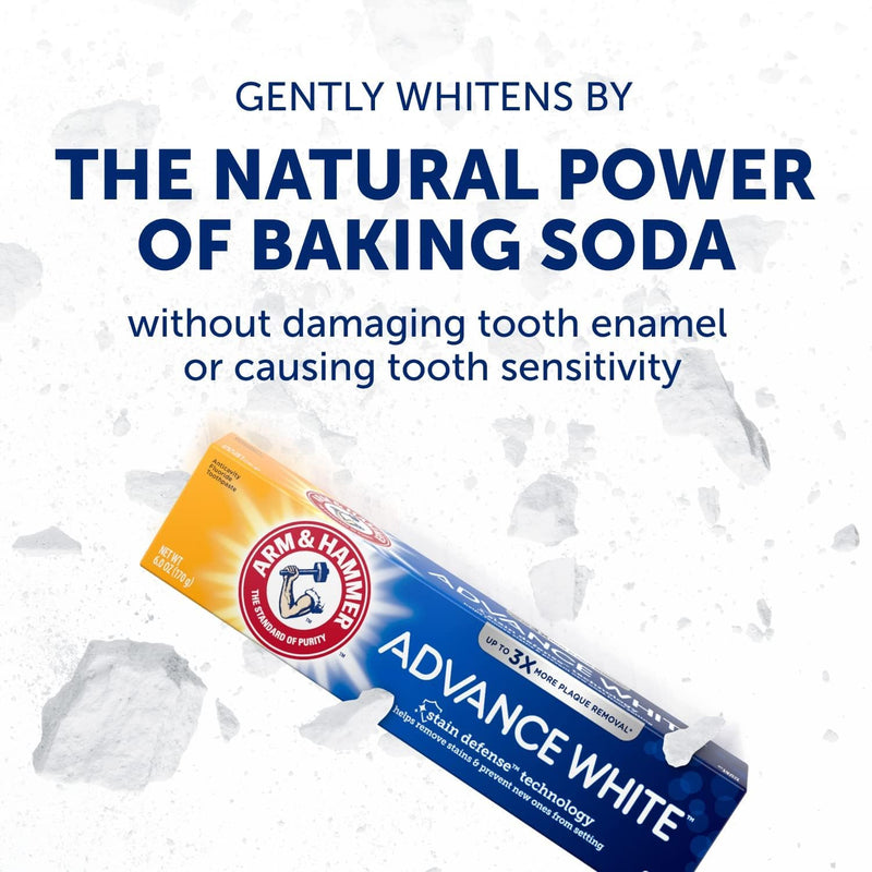 [Australia] - ARM & HAMMER Advance White Extreme Whitening with Stain Defense Toothpaste, 6 oz (Pack of 3) 