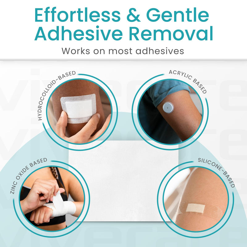 [Australia] - ViveCare Medical Adhesive Remover Wipes for Skin (50 Pack) - No Sting Adhesive Remover Pads - Ostomy & Stoma Adhesive Removal Wipes & Cleaner - Adhesive Barrier 50 