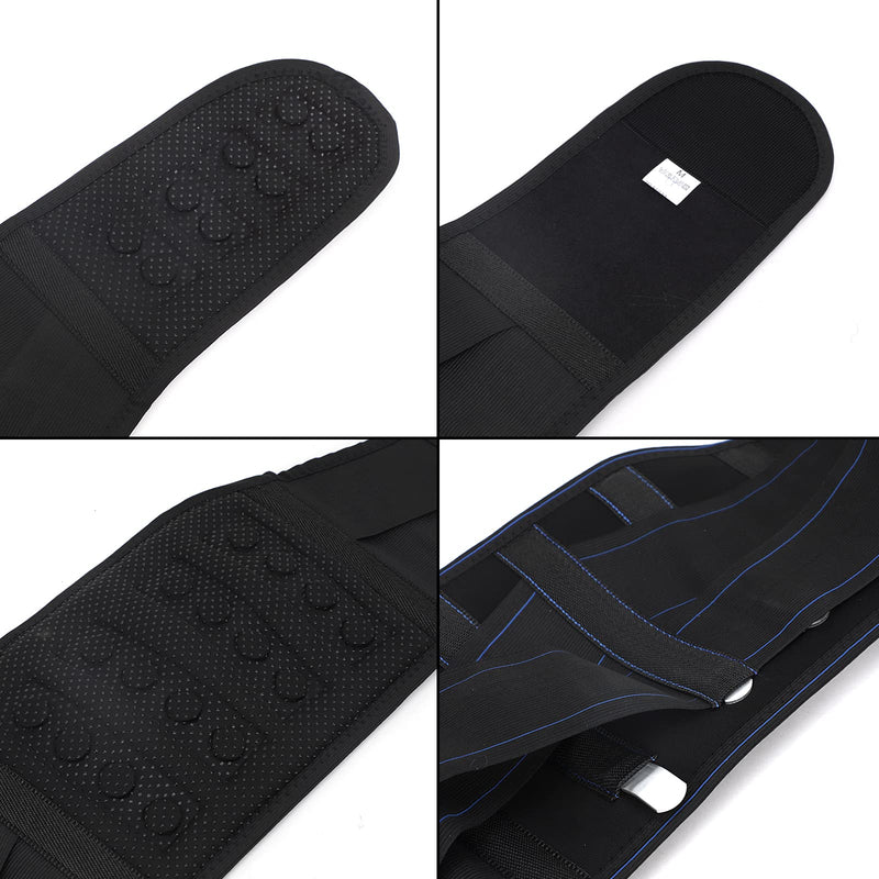 IPENNY Self Heating Waist Back Support Belt with Detachable Magnet Steel Plate Adjustable Therapy Lumbar Brace for Pain Relief (X-Large-black) X-Large-black