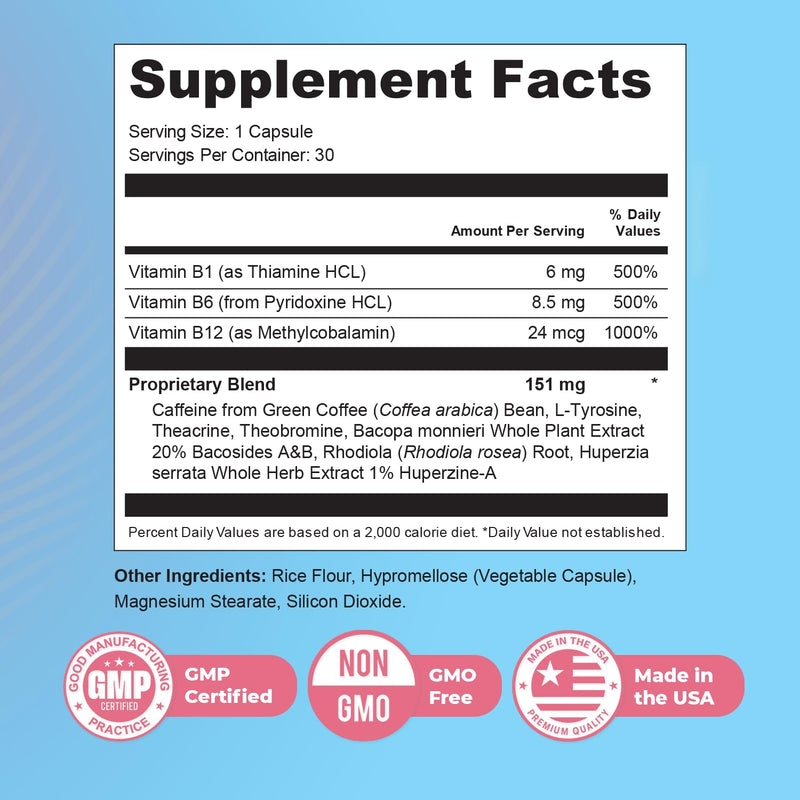 Memyts – B Vitamins & Herbal Extract Capsules – 30 Ct, 2 Month Supply | B Vitamins & herbal extracts | Non-GMO, Made in USA | Easy-to-swallow daily capsule 30 Count (Pack of 2)