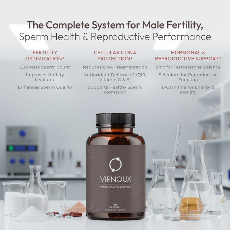 Male Fertility Supplement for Sperm Count & Motility, 30-Day Supply | Prenatal Vitamins for Men, Doctor-Formulated, Sperm Health Support for Conception, Gluten-Free, USA Made