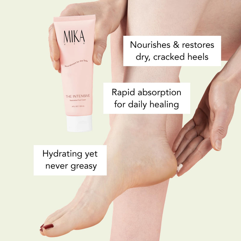 Foot Cream for Dry Cracked Heels and Feet - 4fl oz Urea Foot Cream for Women W/Vitamin E, Shea & Cocoa Butter - Naturally Scented Cracked Heel Treatment & Moisturizer - Non-Greasy