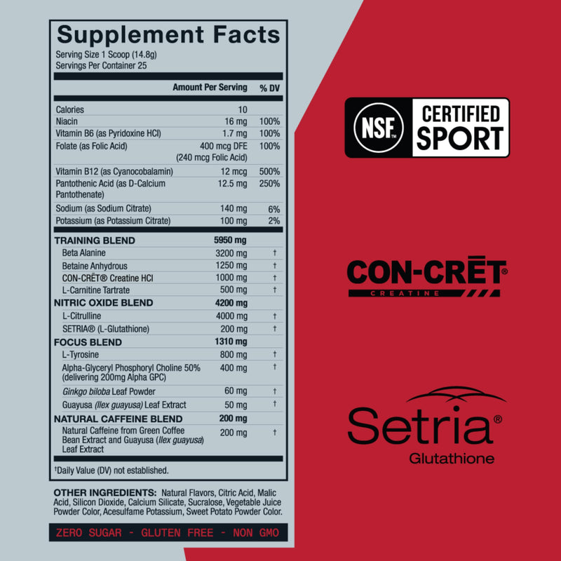 [Australia] - ZOA+ Zero Sugar Pre Workout Powder, Cherry Lime - NSF Certified for Sport with Electrolytes, Creatine, Beta Alanine, Ginkgo Biloba, 200mg Caffeine - 25 Servings 