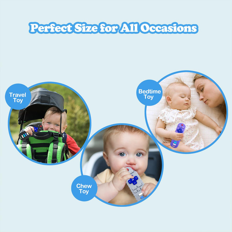 [Australia] - Baby Teething Toys, Food Grade Silicone Teether for Babies 3 6 12 18 Months, TV Remote Shape Toddlers Chew Toys, Freezer BPA Free (Pink RC) Pink RC 