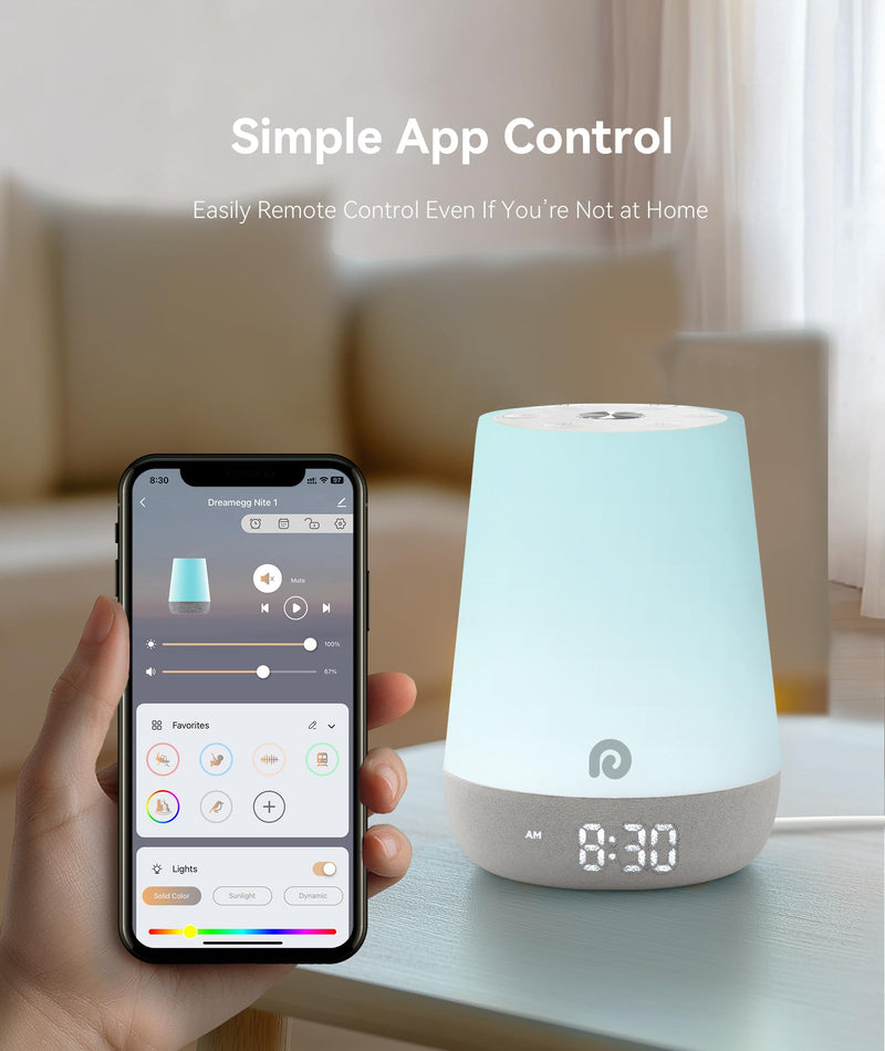 [Australia] - Dreamegg Sound Machine Baby - White Noise Sound Machine Baby With Night Light, Ok to Wake Alarm Clock, 34 Soothing Sounds, Sleep Trainer, Routine Builder, App Control for Kids Nursery Sleeping Bedroom Classic 