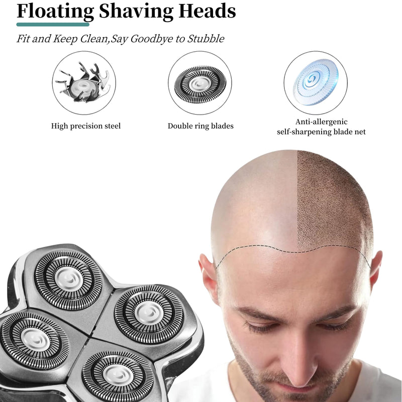[Australia] - Shaver Replacement Blades for Pitbull Skull Shaver Replacement Blades,Compatible with Skull Carver Pitbull Gold PRO/Platinum PRO/Silver PRO Pitbull Gold Replacement Blades 4 Head,with Brush,8 Pcs.… 8 Pcs Silvery 