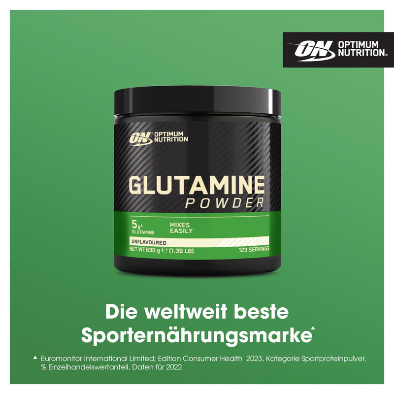 [Australia] - Optimum Nutrition Glutamine Powder, L-Glutamine Amino Acid Powder, Dietary Supplement Pre and Post Workout Shake, Unflavored, 123 Servings, 630g 