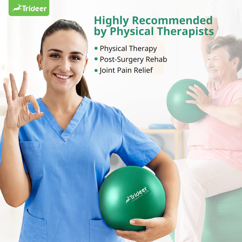 [Australia] - Trideer Exercise Balls Physical Therapy, 9 Inch Pilates Ball Between Knees for Physical Therapy, Mini Exercise Ball - Yoga Ball, Small Workout Balls for Core Strength and Back Support Green 