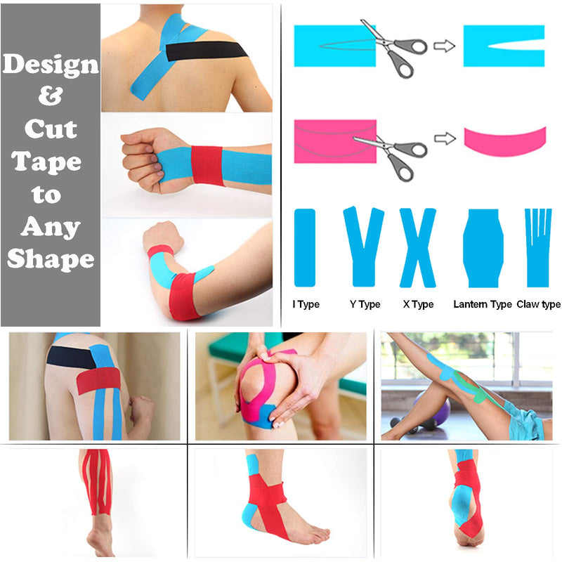 [Australia] - Upgraded 2Inch Kinesiology Tape Set Knee Tape Kinesiology Tape for Knees, 6 Rolls 2" Uncut Beige, Sports Tape for Knee Pain and Support Waterproof Athletic Tape 5CM Knee Joint Adhesive Tape 