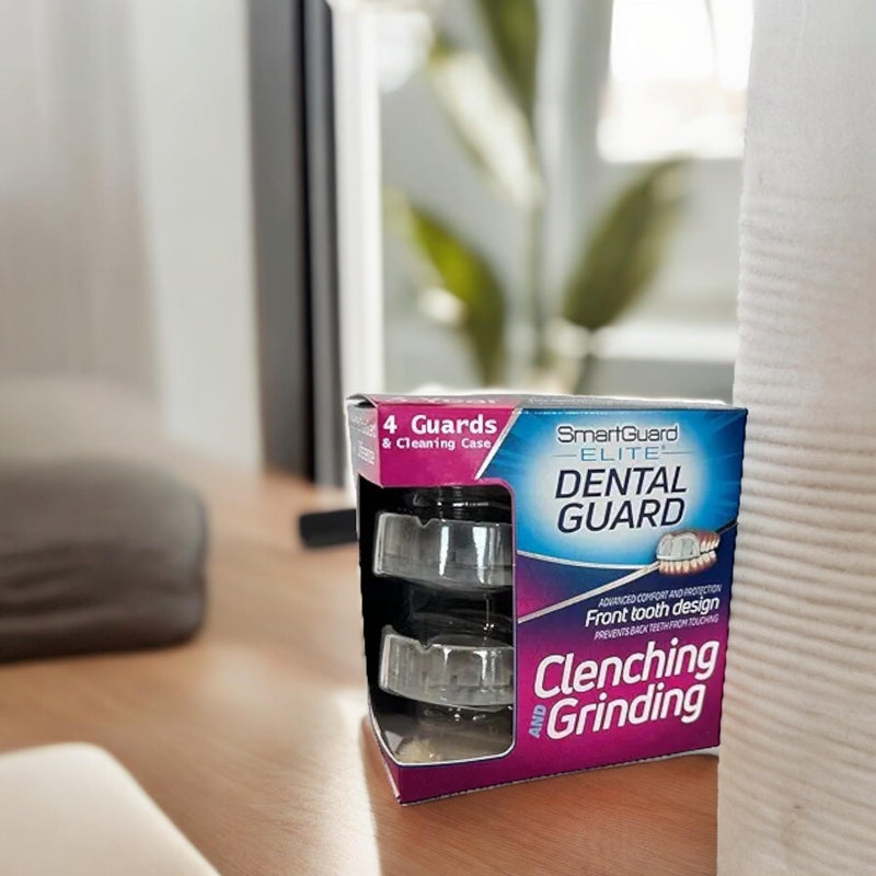 [Australia] - SmartGuard Dental Guard 4 Guards and Cleaning case Front Tooth Custom Anti Teeth Grinding Night Guard for Clenching Dentist Designed Bruxing Splint Mouth Protector for Sleep 