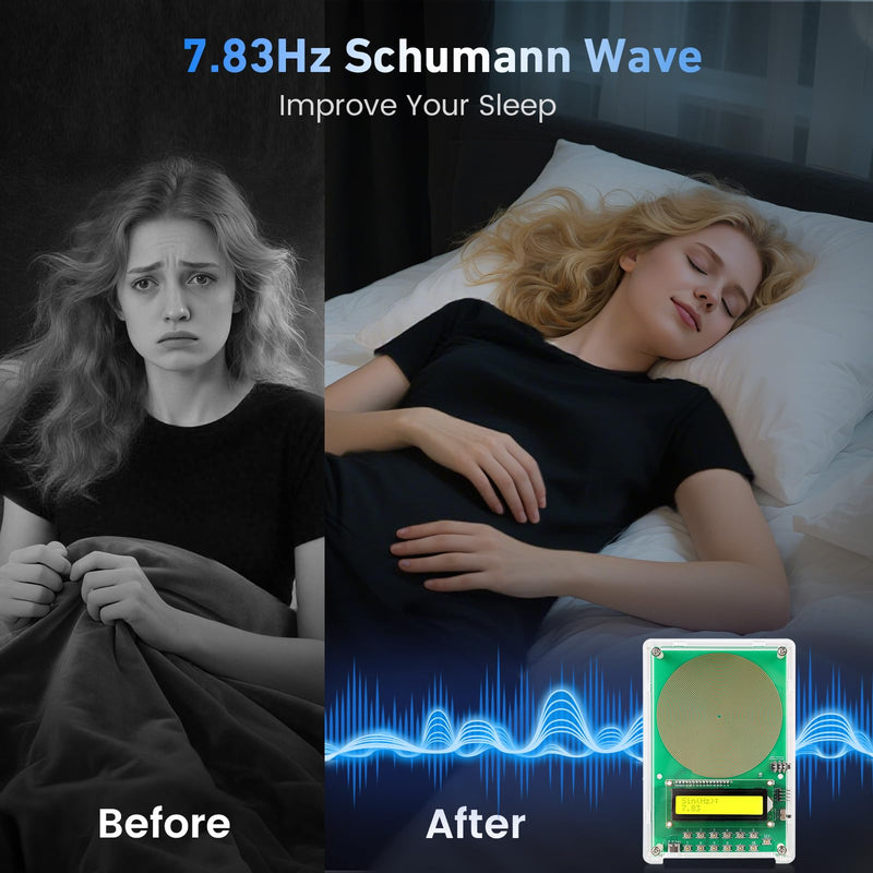 [Australia] - Adjustable Frequency Generator for Healing (0.01Hz-200kHz), 7.83Hz Schumann Resonance Generator, USB-C Powered Sine Wave Signal Generator for Sleep, Yoga, Meditation & Stress Relief with LCD Display 