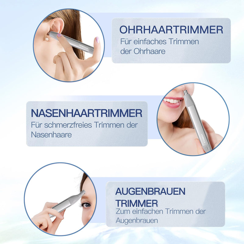 [Australia] - HEBECA Nose Hair Trimmer Men Women - 2 in 1 Nose Trimmer Women Electric - Nose and Ear Trimmer Nose Hair Trimmer Men Portable Rechargeable 