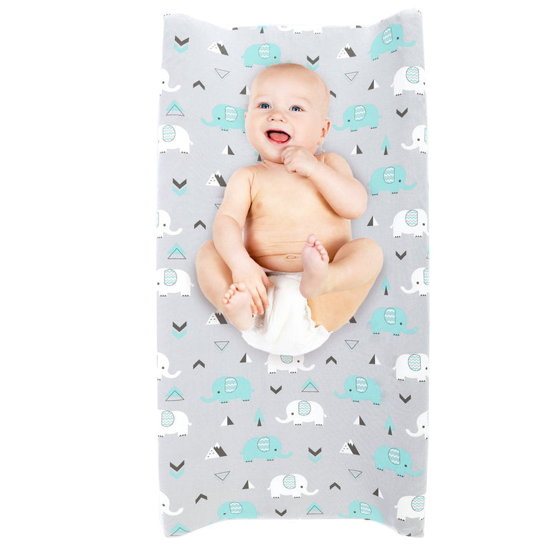[Australia] - Stretchy Changing Pad Covers for Boys Girls,2 Pack Jersey Knit,Elephant & Whale Elephant & Whale 