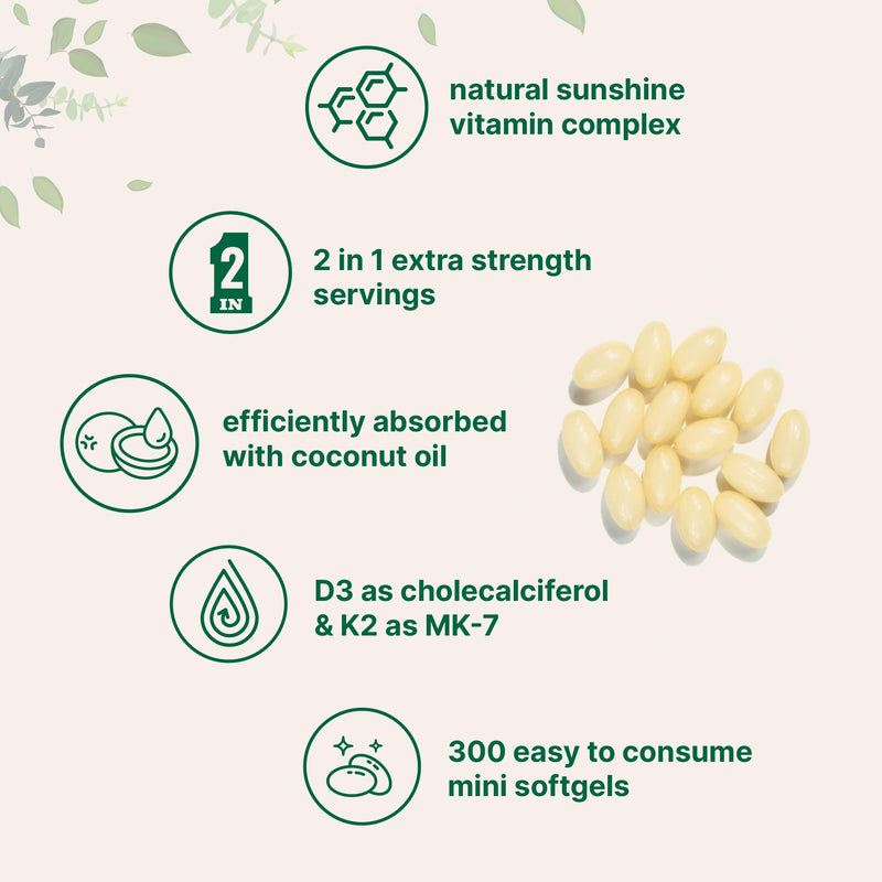 Micro Ingredients Vitamin D3 10,000iu + K2 200mcg Softgels & Pure Triple Magnesium Complex 400mg Capsules | 2 Pack Bundle | Essential D & K Sunshine Vitamins | Glycinate, Malate, & Taurate Forms