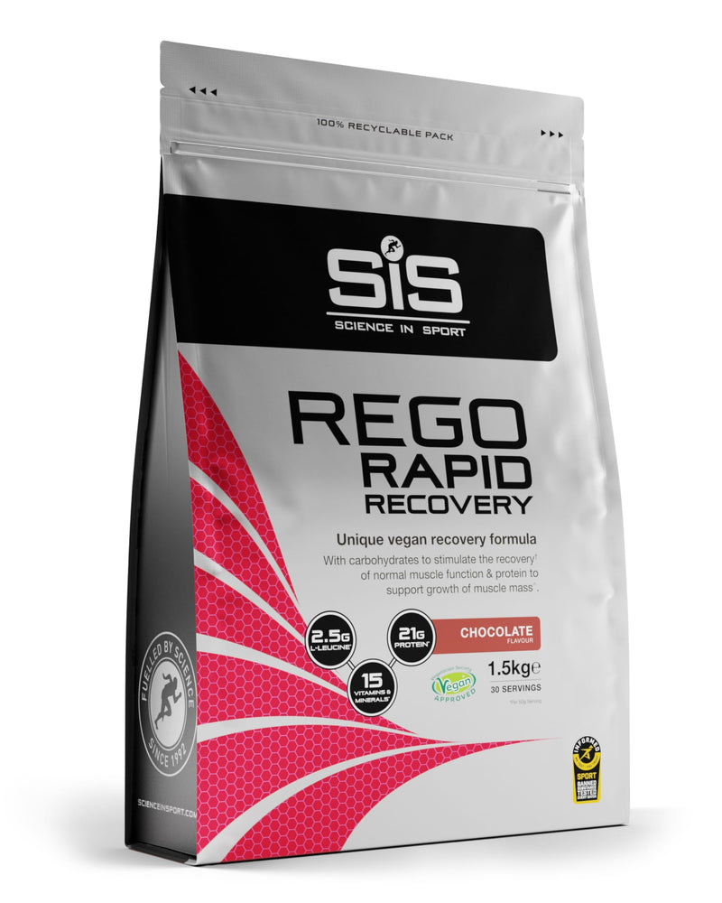 [Australia] - Science in Sport Rego Rapid Recovery Powder 1.5kg Chocolate Vegan - Regenerating Drink Powder with Carbohydrates, Proteins, Electrolytes, Vitamins and Minerals, Supports Effective Training 30 Servings (Pack of 1) 