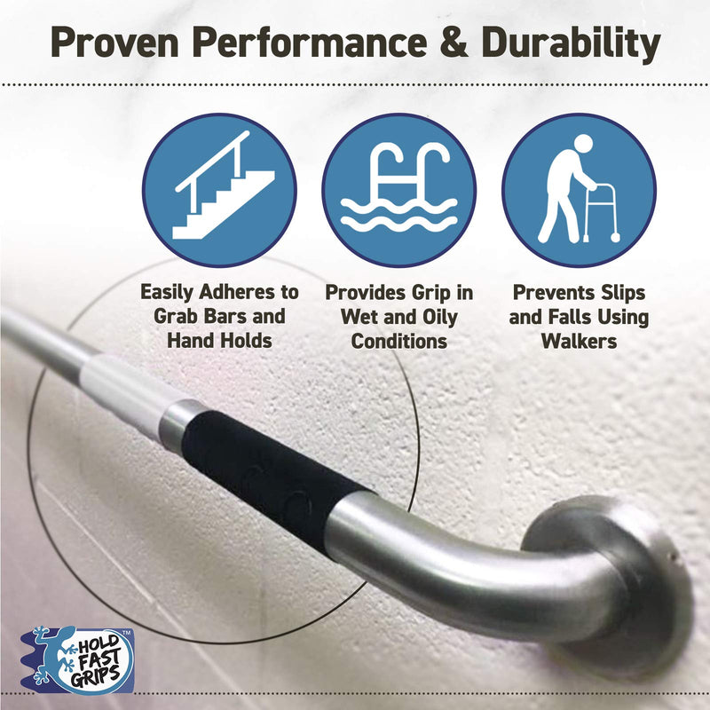 [Australia] - HOLDFast Grips-150695 Strips, 18"x2",2 Pack, Clear,Grip Tape for Increased Safety Creates a Non-Slip Surface On Grab Rails,Adhering Traction Grip for Friction when Using Grab Bars in Showers&Bath Tubs 