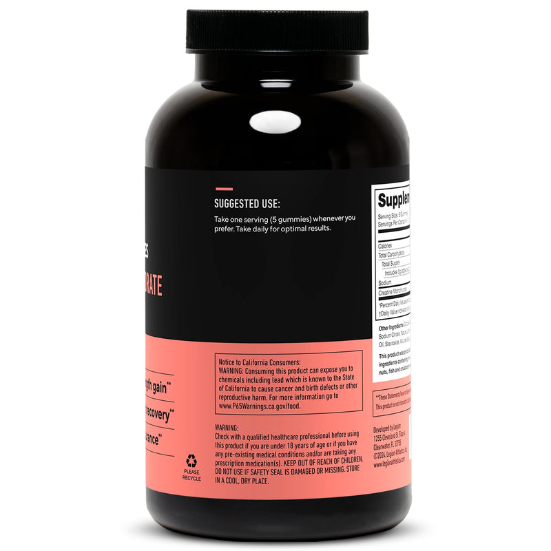[Australia] - LEGION Creatine Monohydrate Gummies ‚Äì Clean Chewable Creatine Supplement for Strength, Endurance & Muscle Recovery ‚Äì 30 Lemon Drop Flavor Servings ‚Äì No Artificial Flavors or Sweeteners. 