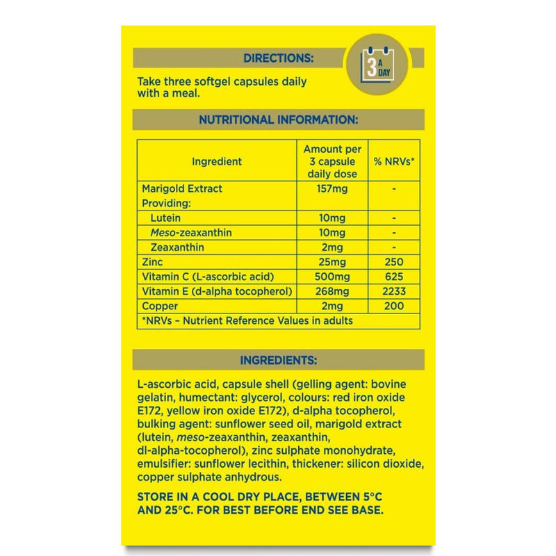 MacuShield Gold – 30-Day Pack, Eye Health Supplement* with Lutein, Zeaxanthin and Meso-zeaxanthin, as Well as Zinc which Helps Support Normal Vision