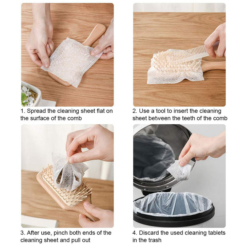 [Australia] - Hair Brush Cleaning Paper 50-Pack, Comb Cleaning Net for Pet Hair Remover, Portable Hairbrush Cleaner Sheets, Comb Net Protective Hair Brush Net Portable Pet Hair Remover Tools Hair Brush Sheets 