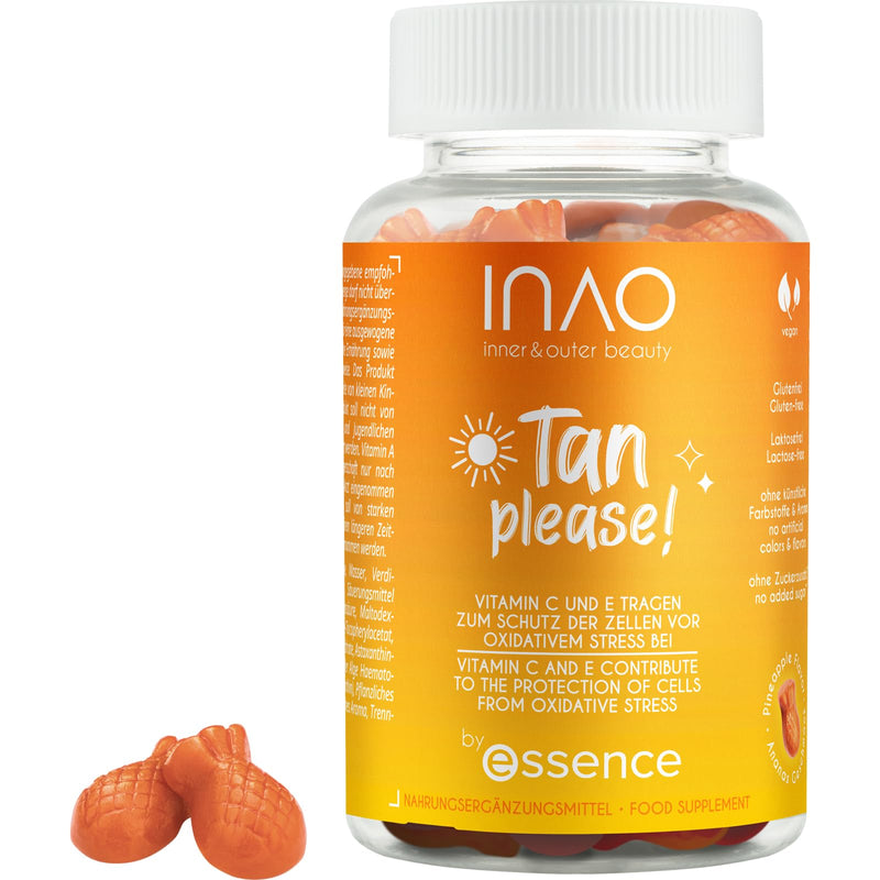 [Australia] - essence INAO Inner and Outer beauty Tan Please! | Dietary supplements | Vegan gummy bears | Vitamin A, E & C | Beta-carotene | 60 pieces 