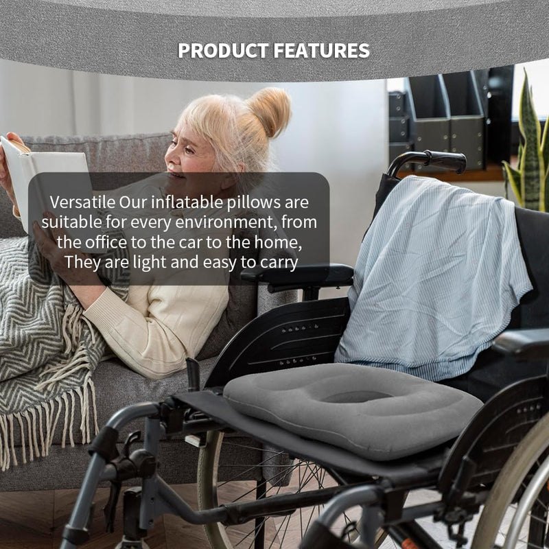 [Australia] - Multifunctional Seat Cushion,Inflatable Donut Pillow - Hemorrhoid Cushion for Tailbone,Post-Surgical Pain,Postpartum Pregnancy,Sciatica, Bed Sores -Orthopedic Seat Cushion for Home, Office, Car 