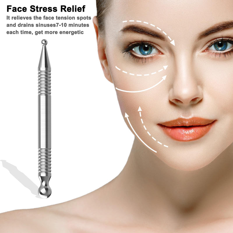 Acupuncture Pen, Facial Reflexology Tools Stainless Steel, Trigger Point Massager Tool, Deep Tissue Massage Tool- Manual Acupuncture Massage Pen for Full Body Meridian Pain Relief