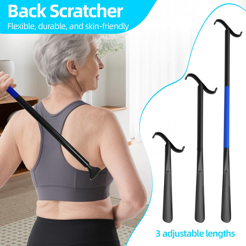 [Australia] - Sock Aids for Putting On Socks, Sock Assistant Device No Bending for Easy Dressing, Sock Helper Tool with Adjustable Extended Shoe Horn Long Handle, Back Scratcher for Seniors, Disabled, Pregnant 