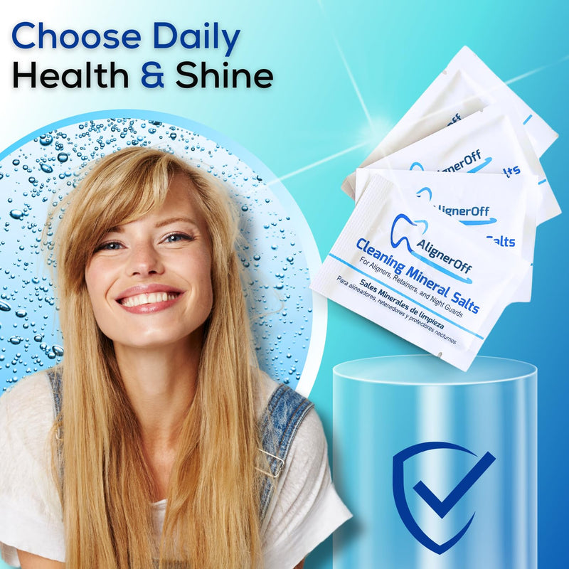 [Australia] - Cleaning Mineral Salts – Cleaner Crystals for Aligners, Retainers, Nightguards, & Dentures– Removes Stains, Plaque & Odors – Daily Safe Formula for Dental Appliances-3g Powder 