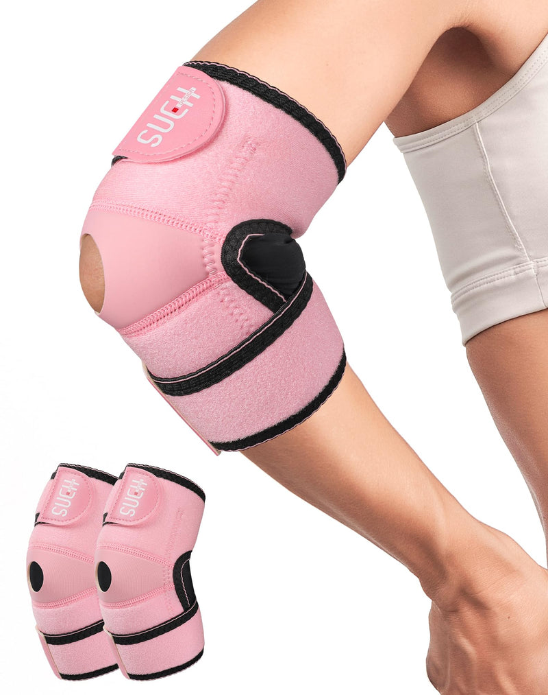 [Australia] - SueH Design Tennis Elbow Brace for Men and Women, Elbow Brace for Tennis Elbow, Golfer's Elbow, Tendonitis, Pain Relief, Elbow Brace (Pack of 2), Pink 