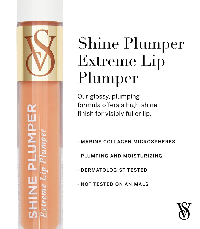 Victoria's Secret Shine Plumper Extreme Lip Plumper in Warm Blush, Plumping Lip Gloss for Women with Marine Collagen Microspheres, Lip Treatment