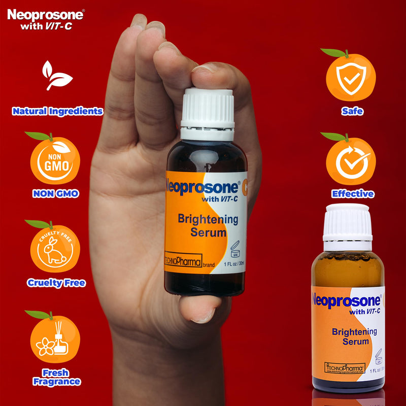 Neoprosone, Vitamin C Serum for Face | 1 Fl oz / 30ml | Brightening Serum For Dark Circle, Wrinkles | with Alpha Arbutin and Castor Oil (Pack of 2) 1 Fl Oz (Pack of 2)
