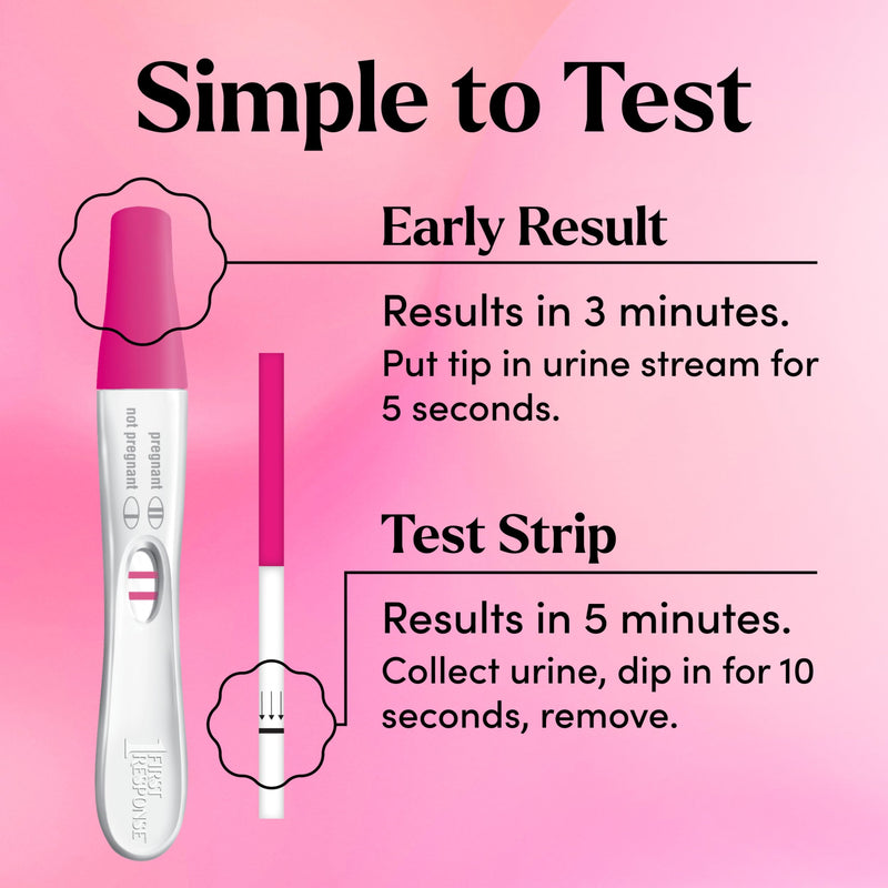 FIRST RESPONSE Comfort Check Pregnancy Test, 8 Count, Pink & White | Test As Early As 6 Days*, Over 99% Accurate*, Early Pregnancy Detection, Answers In Minutes, Trusted For 30 Years