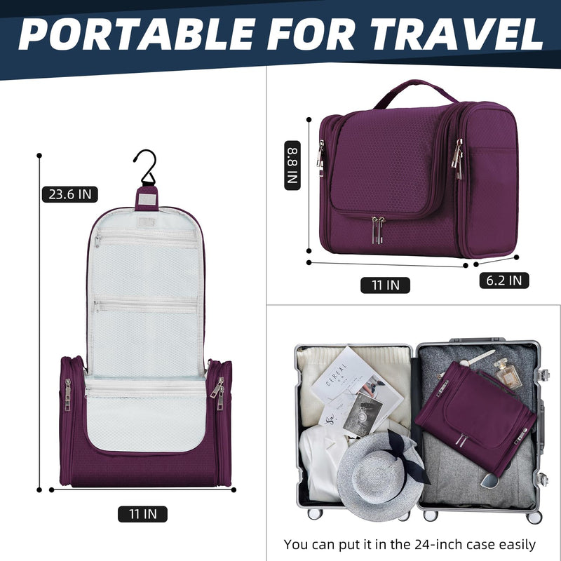 Large Toiletry Bag Purple and XL Purple