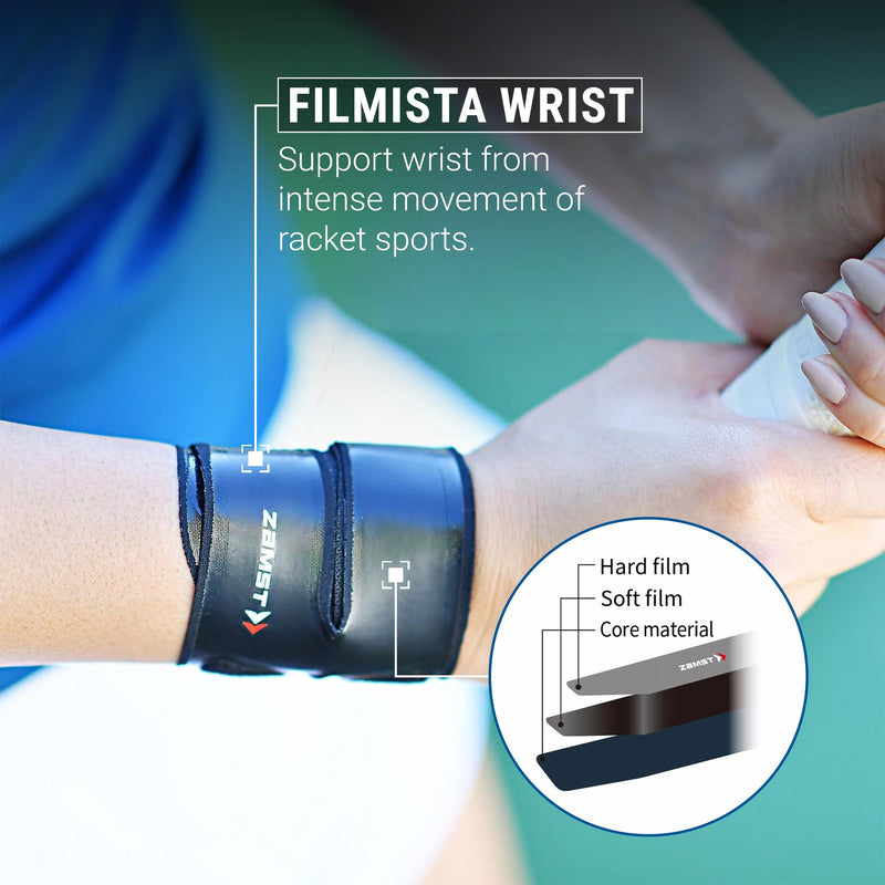 [Australia] - Zamst Filmista Wrist Band Unisex Adult Wrist Guard, Black, Size: M (Manufacturer's Size: M) Medium 