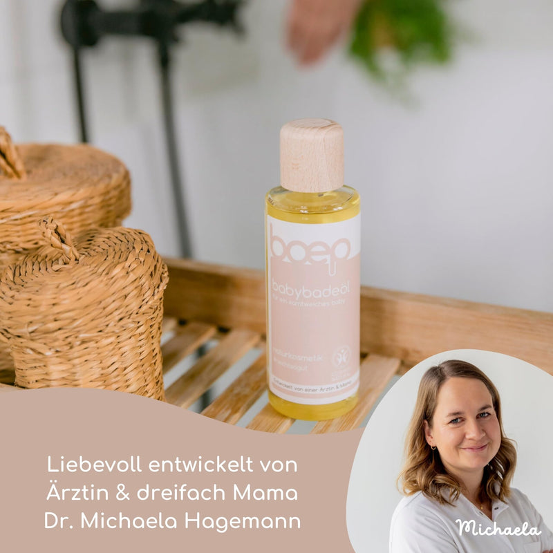 [Australia] - boep baby bath oil | Nourishing bath additive with organic jojoba oil and almond oil for newborns | Vegan natural cosmetics | Baby care basic equipment | Developed by a doctor and mom (125ml) 